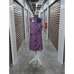 David's Bridal Size 20 Purple Hydrangea Chiffon Formal Dress